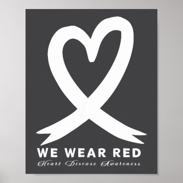 Affiche Go Red In February Heart Disease Awareness Health  (Devant)