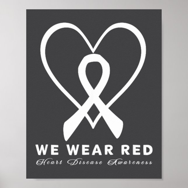 Affiche Go Red In February Heart Disease Awareness Health  (Devant)