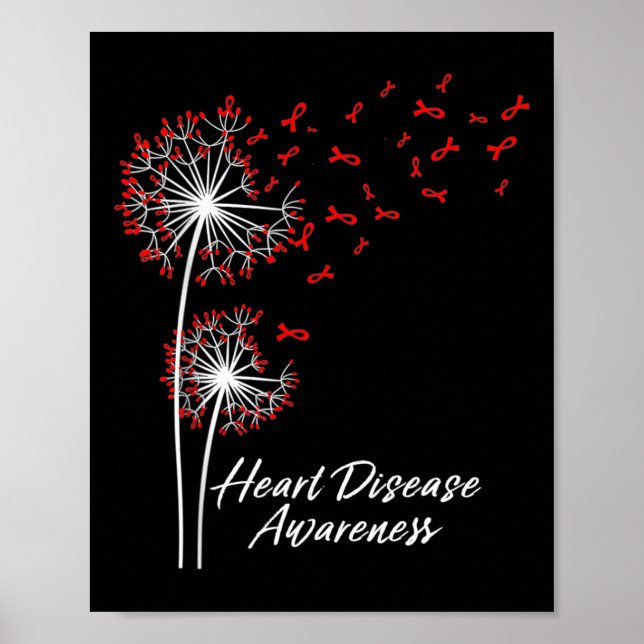Affiche Go Red Ribbon Cardiopathie Mois de sensibilisation (Devant)