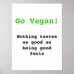 Affiche Go vegan Rien n'a le goût d'être bon