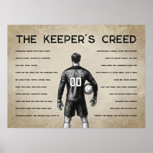 Affiche Goalkeeper de soccer personnalisé Keeper's Creed