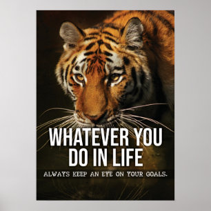 Affiche Goals - Hustle, Gym, Success - Tiger Motivational