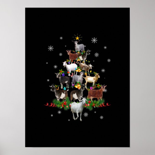 Affiche Goat Christmas Tree Snow Goat Xmas (Devant)