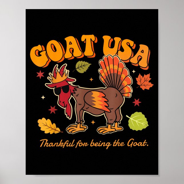 Affiche Goat Usa Thankful For Being The Goat Funny Thanksg (Devant)