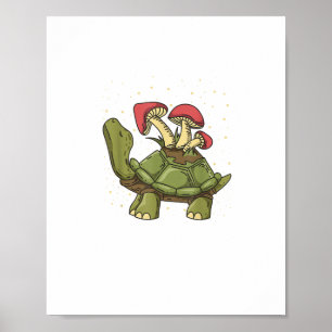 Affiche Gob esthétique Cottagecore Tortue Tortue Champigno