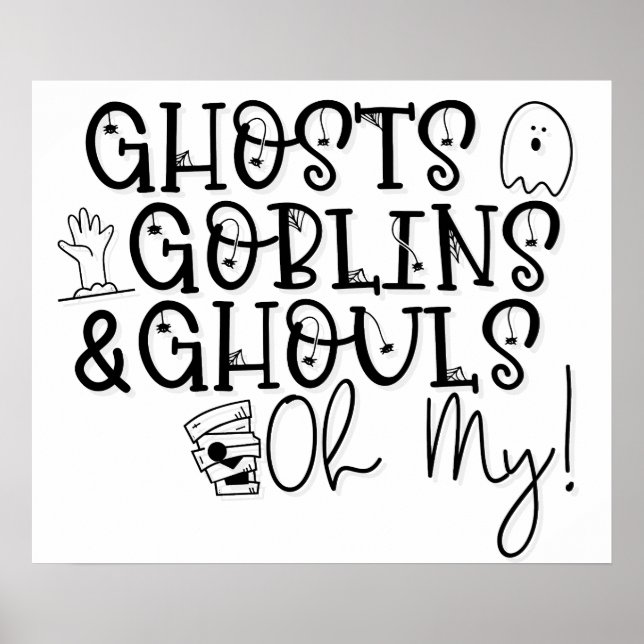 Affiche gobelins fantômes goulous oh ma maman halloween (Devant)