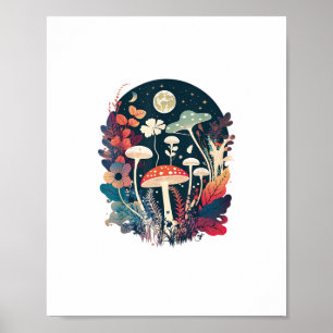 Affiche Goblincore esthétique et caprice de champignon Cot