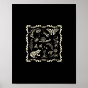 Affiche Goblincore Grenouille et Champignon Esthétique Cot
