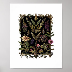 Affiche Goblincore Sorcière Victorienne Herbes Classique