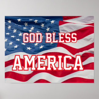 Affiche God Bless America Pster w/flag