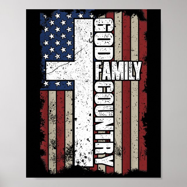 Affiche God Family Country  (Devant)