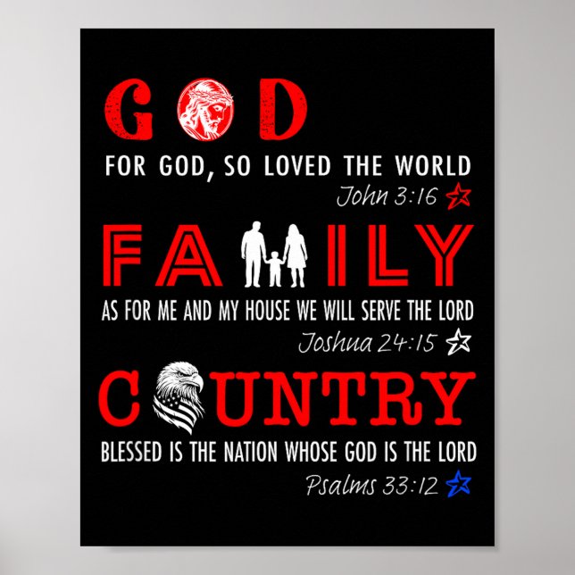 Affiche God Family Country  (Devant)