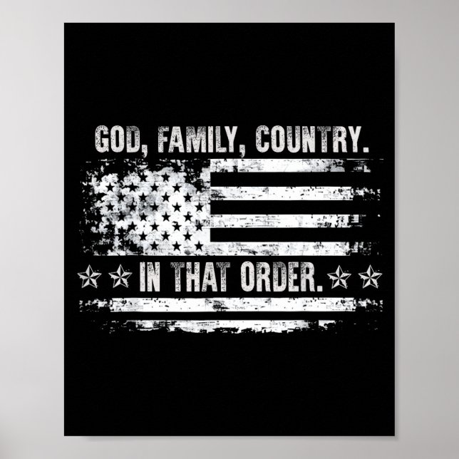 Affiche God Family Country Patriotic Faith Pride Usa For S (Devant)