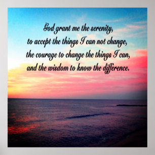 AFFICHE GOD GRANT ME THE SERENITY SUNRISE ON THE OCEAN