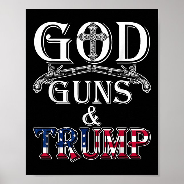 Affiche God Guns Et Trump Shirt 2e Amendement T Shirt (Devant)