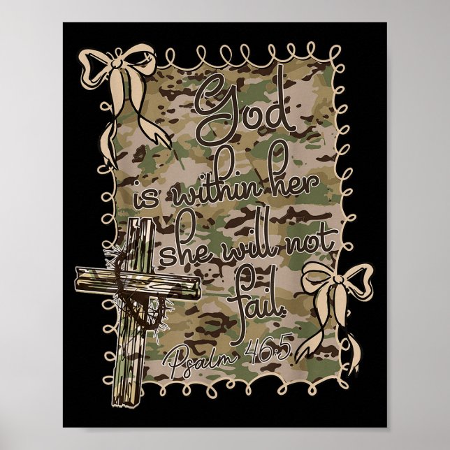 Affiche God Is Within Her She Will Not Fail Christian Bibl (Devant)