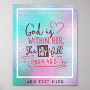 Affiche God Is Within Her She Will Not Fall FAITH Girls