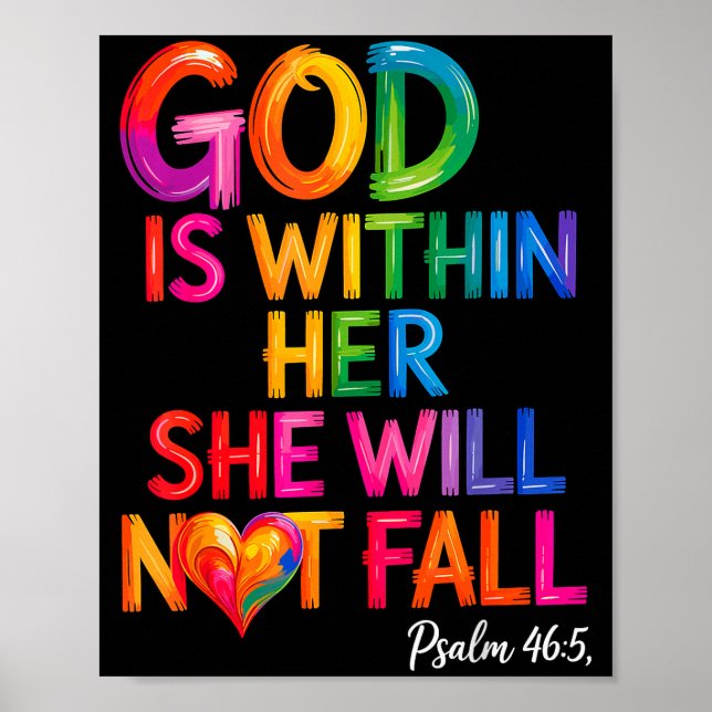 Affiche God Is Within Her She Will Not Fall Psalm 46-5  (Devant)