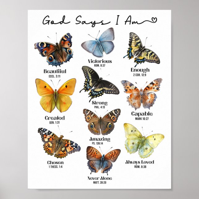 Affiche God Says I Am Bible Verse Religious Christian Butt (Devant)