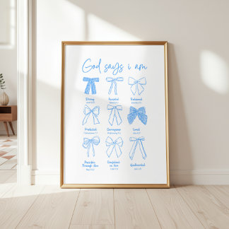 Affiche God Says I am Christian Wall Art