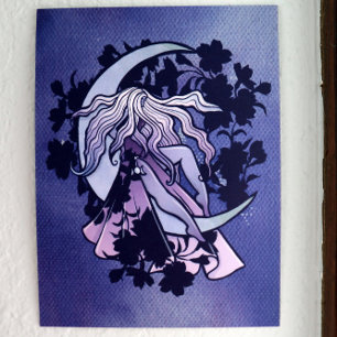 Affiche Goddess de lune violette Wiccan Triple Moon Symbol