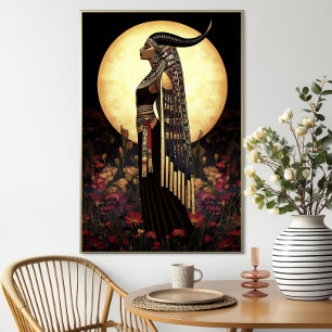 Affiche Goddess Hathor : Art de la Pleine lune Florale égy