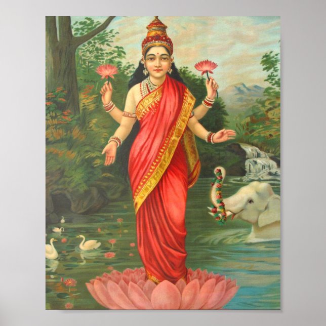 Affiche Goddess Lakshmi - Raja Ravi Varma (Devant)