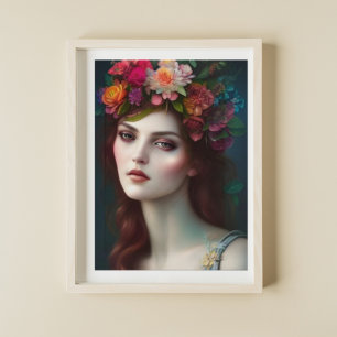 Affiche Goddess of Love Stunning Flower Portrait