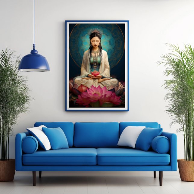 Affiche Goddess Quan Yin High Frequency Portrait Painting (Créateur téléchargé)