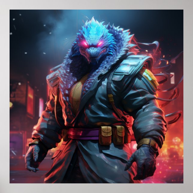 Affiche Godzilla comme Street Fighter Caractère Sélection  (Devant)