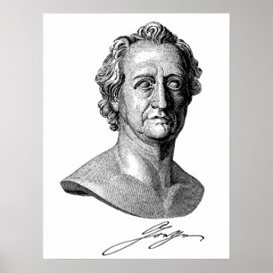 Affiche Goethe Bust avec signature