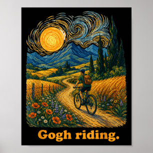 Affiche Gogh chevauchant un artiste d'art de nuit de vélo