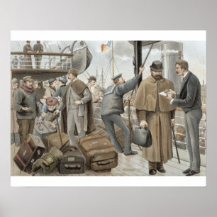 Affiche Going on Board at Tilbury, from 'P & O Pencillings