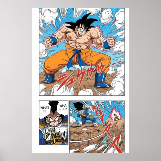 Affiche Goku charge VS Vegeta (Devant)