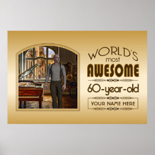 Affiche Gold 60th Birthday World’s Best Custom Photo Frame