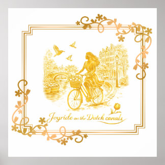 Affiche Gold Amsterdam Arched Bridges Charm