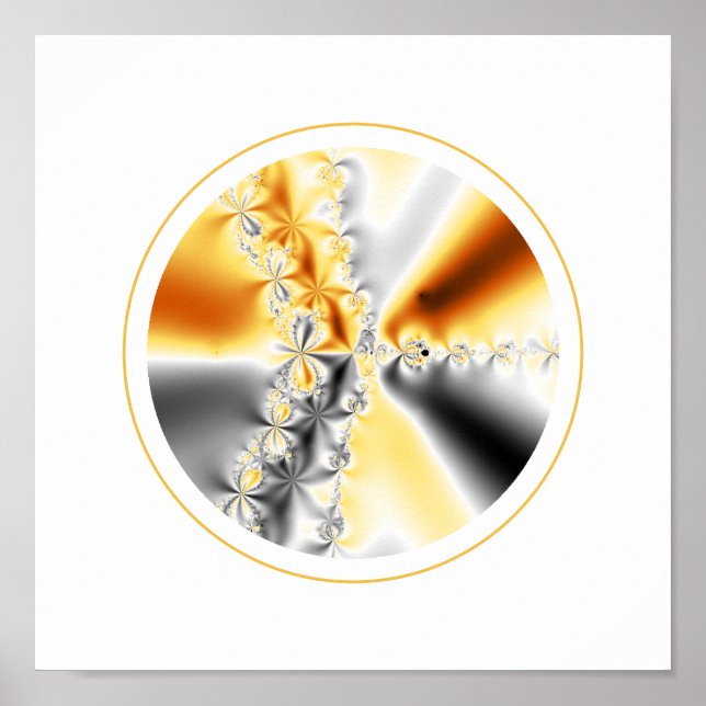 Affiche Gold and Grey Symmetrical Fractal (Devant)
