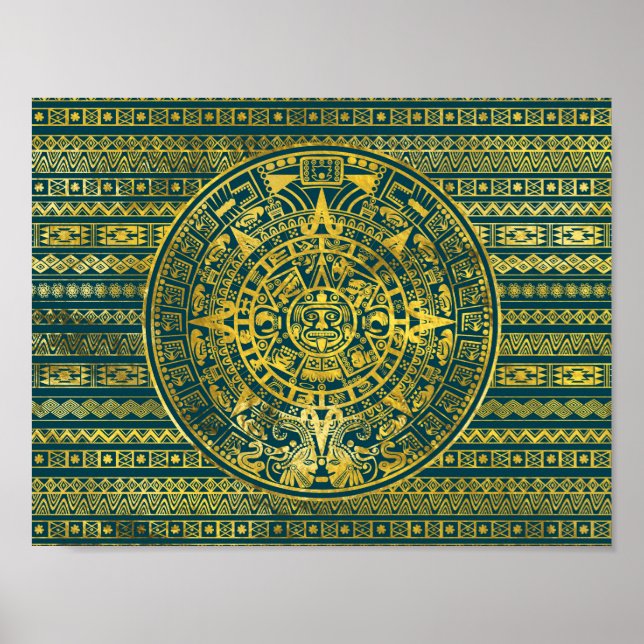 Affiche Gold Aztec Inca calendrier maya (Devant)