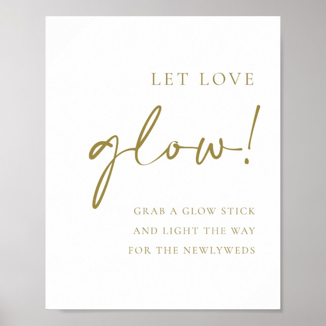 Affiche Gold Bold Handritten Script Let Love Mariage (Devant)