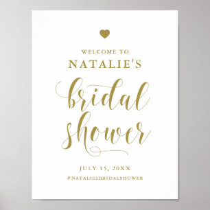 Affiche Gold Bold Script Bridal Shower Welcome Sign