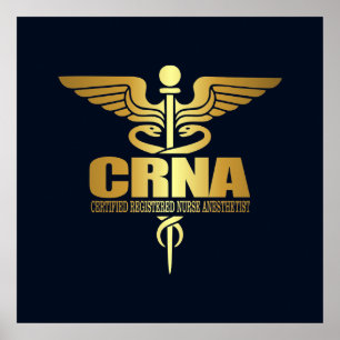 Affiche Gold Caduceus (CRNA)