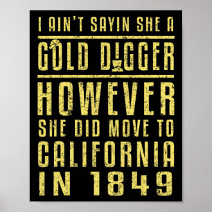 Affiche Gold California Rush Black History Cadeau politiqu