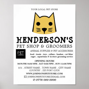 Affiche Gold Cat, Pet Store & Groomers