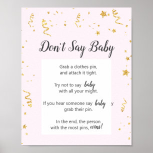 Affiche Gold Celebration on Pink Don't Say Baby Game