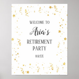Affiche Gold Celebration Retirement Party Welcome Sign