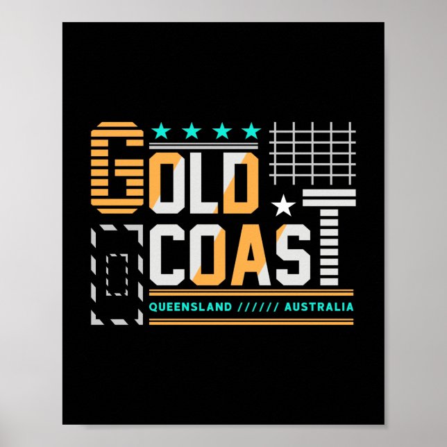 Affiche Gold Coast Queensland Australie ConceptionDeVoyage (Devant)