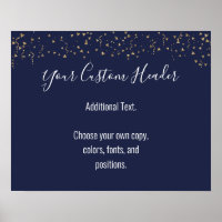 Gold Confetti Décontracté Navy Faites-Le Vous-Même