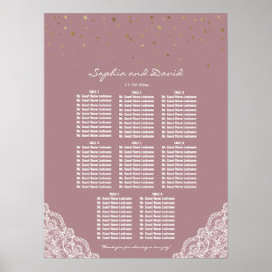 Affiche Gold Confetti Dusty Rose en dentelle