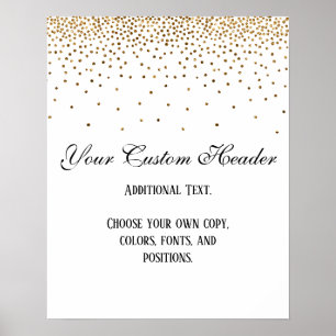 Affiche Gold Confetti Élégant Do It Yself Mariage Sign