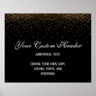 Affiche Gold Confetti Élégant Do It Yself Mariage Sign
